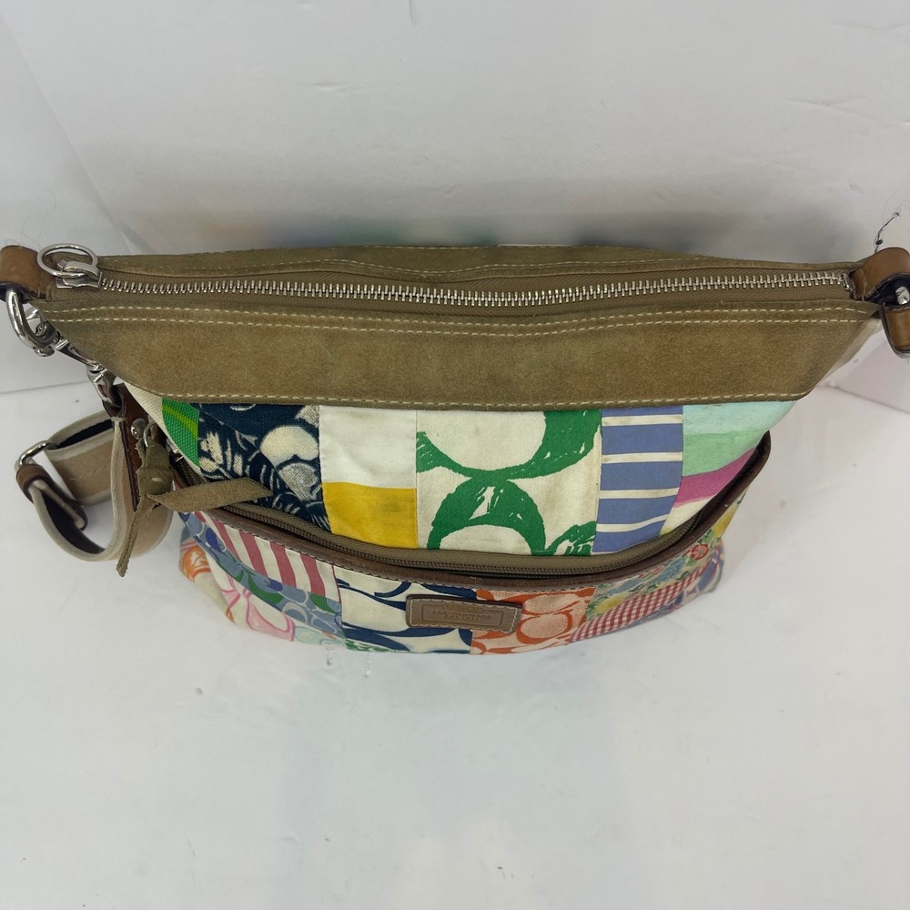 Coach Hampton LARGE Patchwork Crossbody Bag 10"x1… - image 11